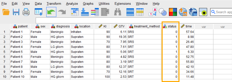 Cox Regression in SPSS