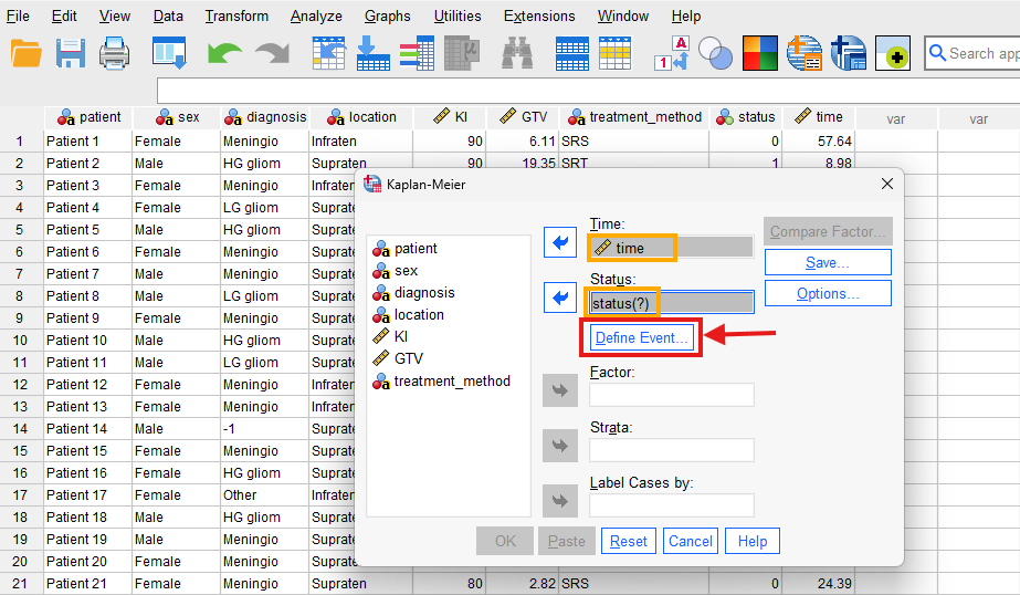 survival analysis SPSS
