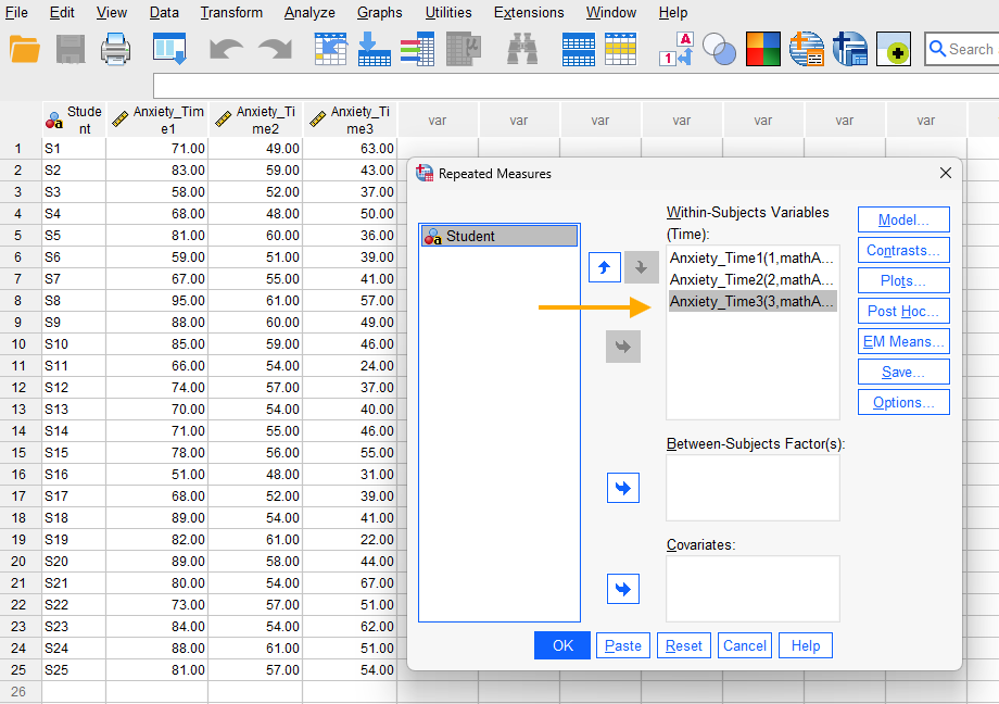 SPSS repeated measures ANOVA