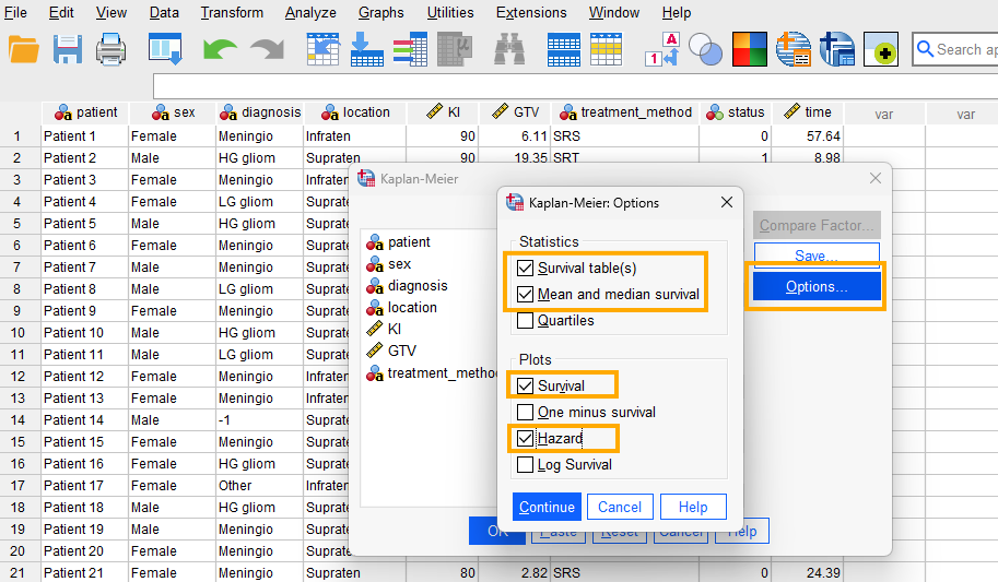 Kaplan Meier SPSS