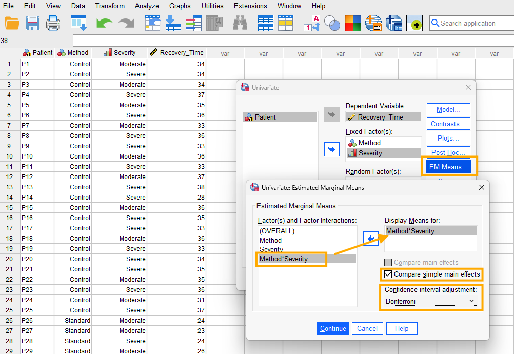 Simple main effects SPSS