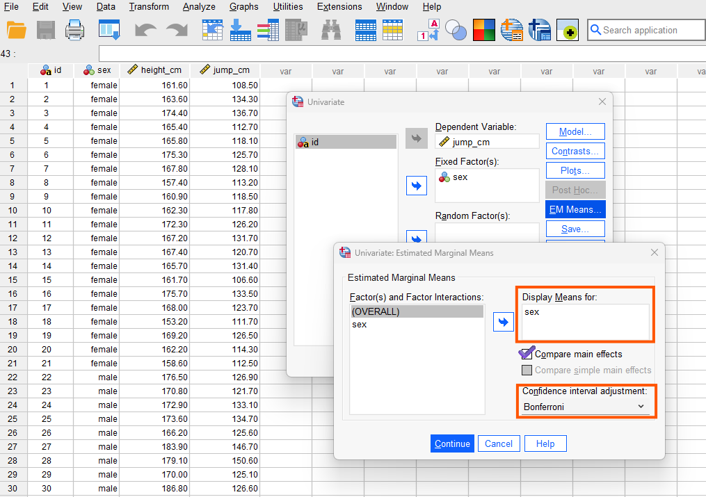Bonferroni adjustment