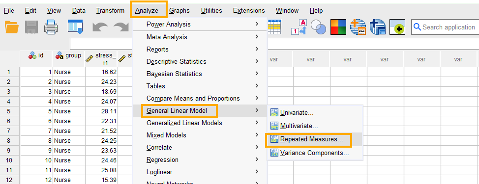 two-way mixed repeated measures ANOVA from SPSS menu