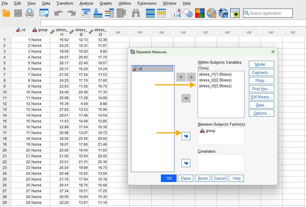 Two-way mixed repeated measures ANOVA in SPSS